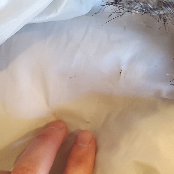 Columbia Omni-Shield Puffer Jacket Fur Lined Hood Light Grey Plaid GUC Size S - Picture 9 of 9